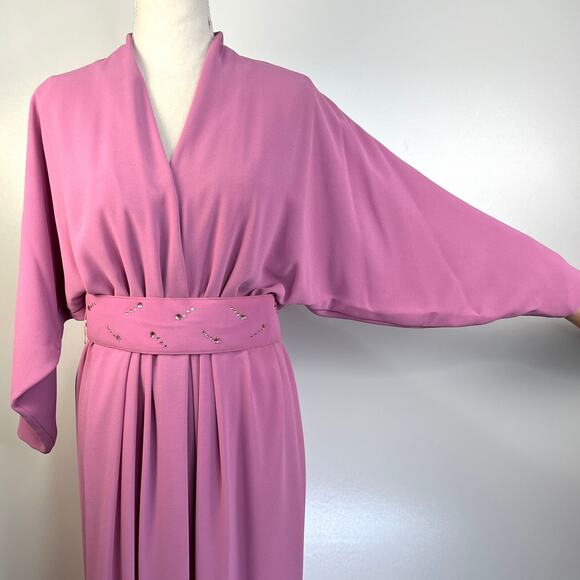 Handmade Vintage 70s/ 80s Maxi Dress Pink - Picture 4 of 9